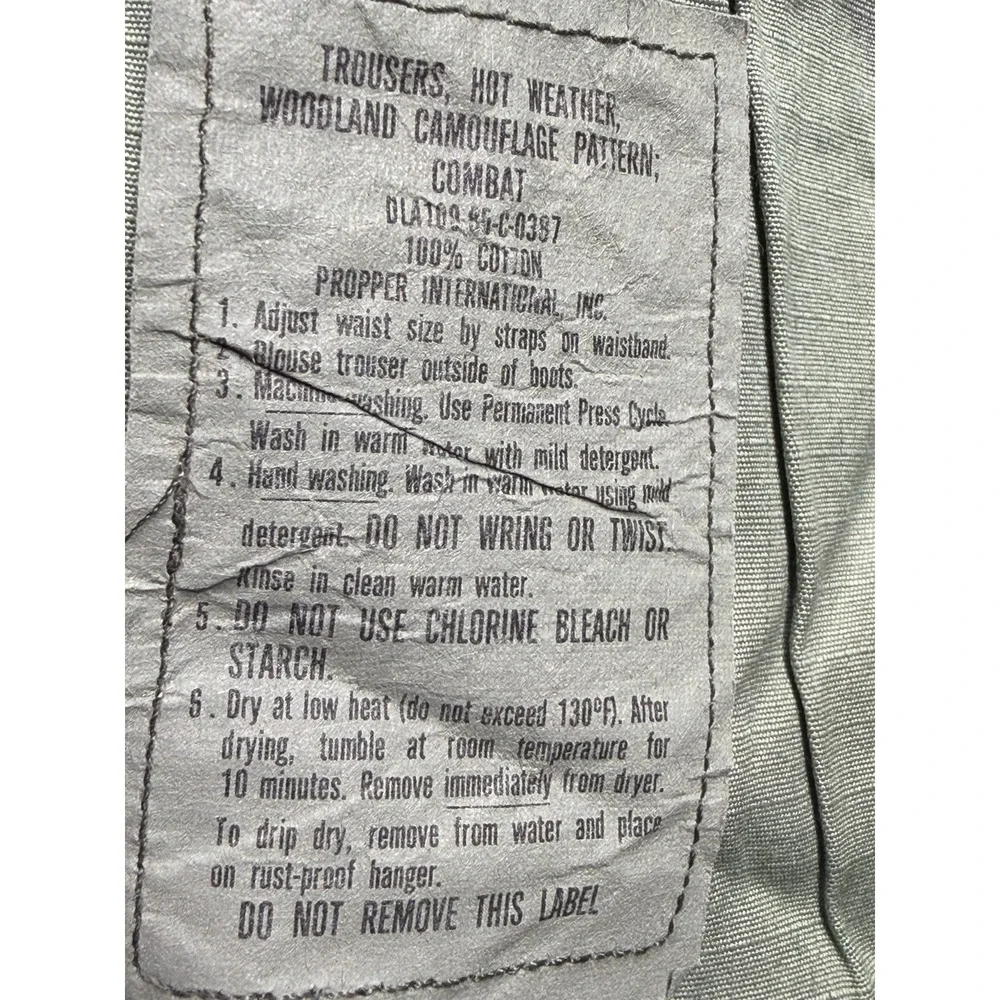 Vintage Woodland Camouflage Combat Trousers Medium Regular 30x32 Camo‎ Military